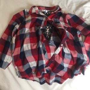Flannel w lace back